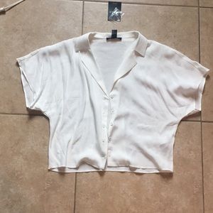 White Collared Crop Top
